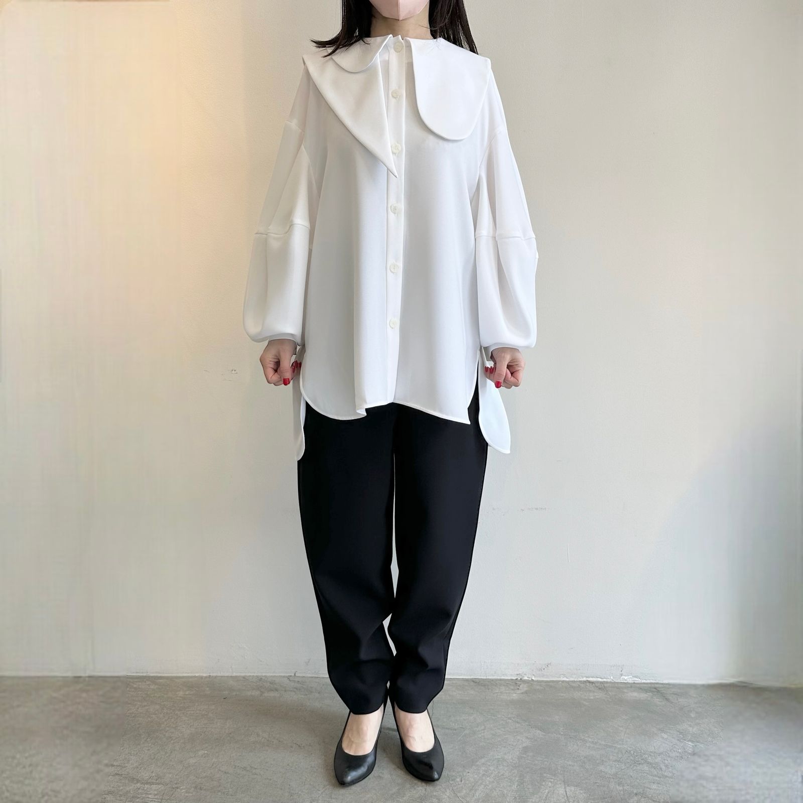 ENFOLD - ASYMMETRY-COLLAR BLOUSE / ブラウス / ホワイト / 2024SS