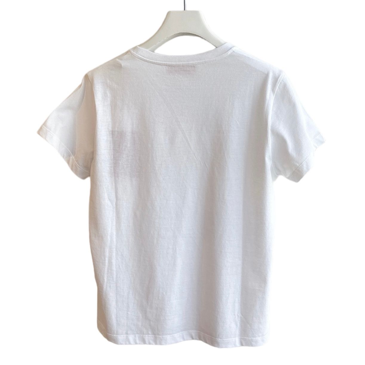 Cotton ribbon T-shirt  / リボン付き コットン Tシャツ / クルーネック / レディース / ホワイト