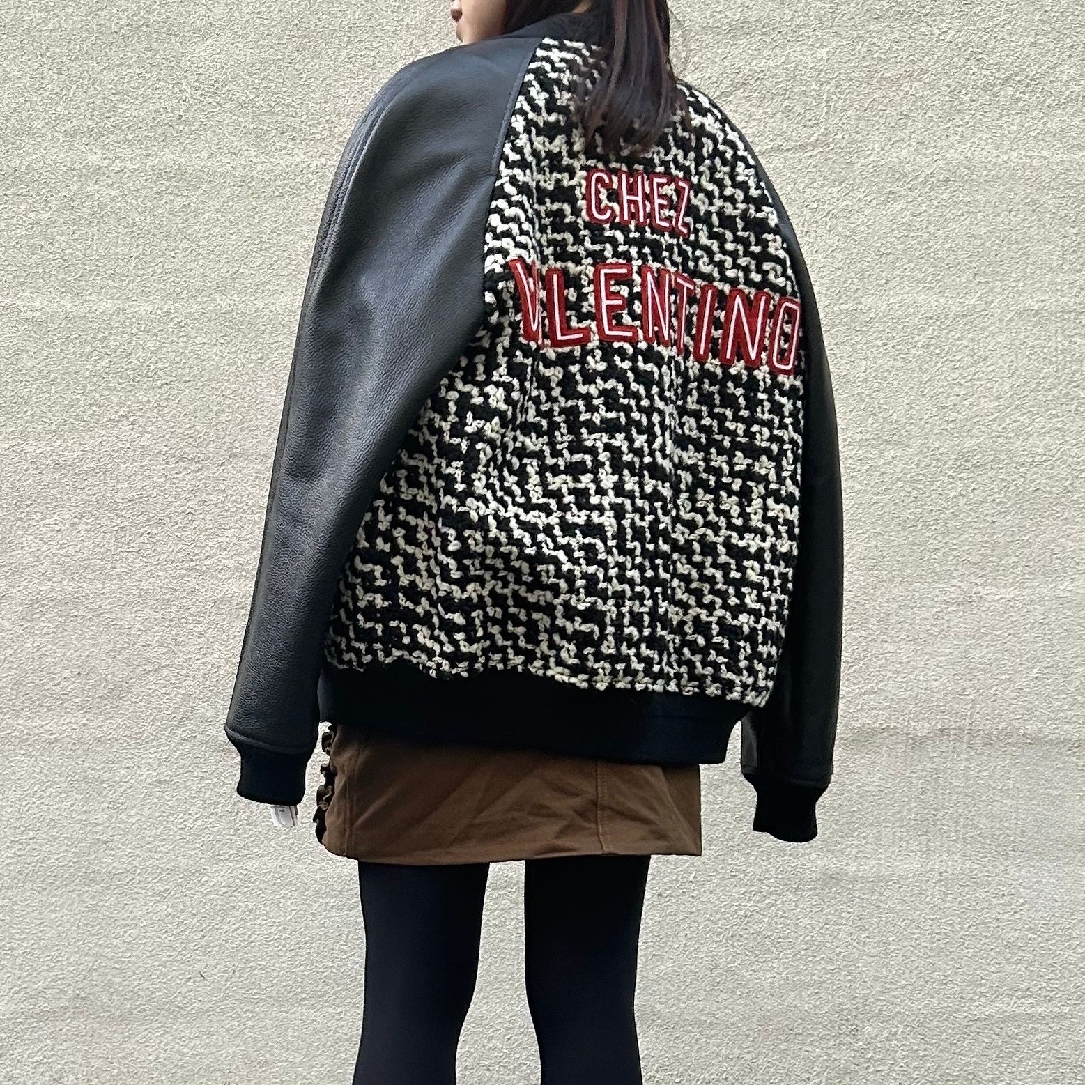 VALENTINO - パッチ付き ウール ツイード ボンバージャケット