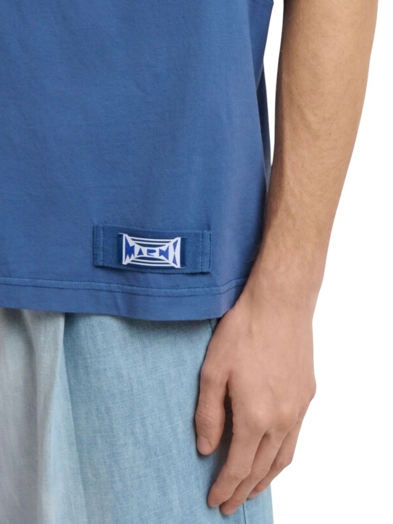 ブルー コットン製Tシャツ カラーブロック/ 2026SS NEW