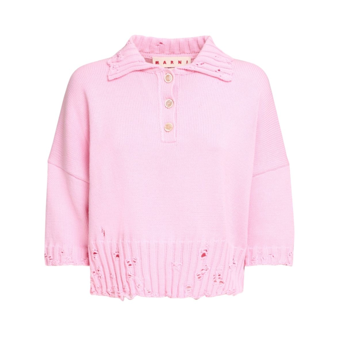 美品マルニMARNI花柄プリント膝丈タイトスカートウエストゴムピンク MARNI マルニ ひざ丈スカート 36(XS位) ピンクx赤x白等(花柄) 【