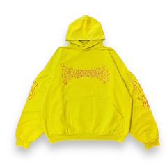 DARKWAVE ROUND HOODIE / パーカー / イエロー / レッド（プリント） / メンズ