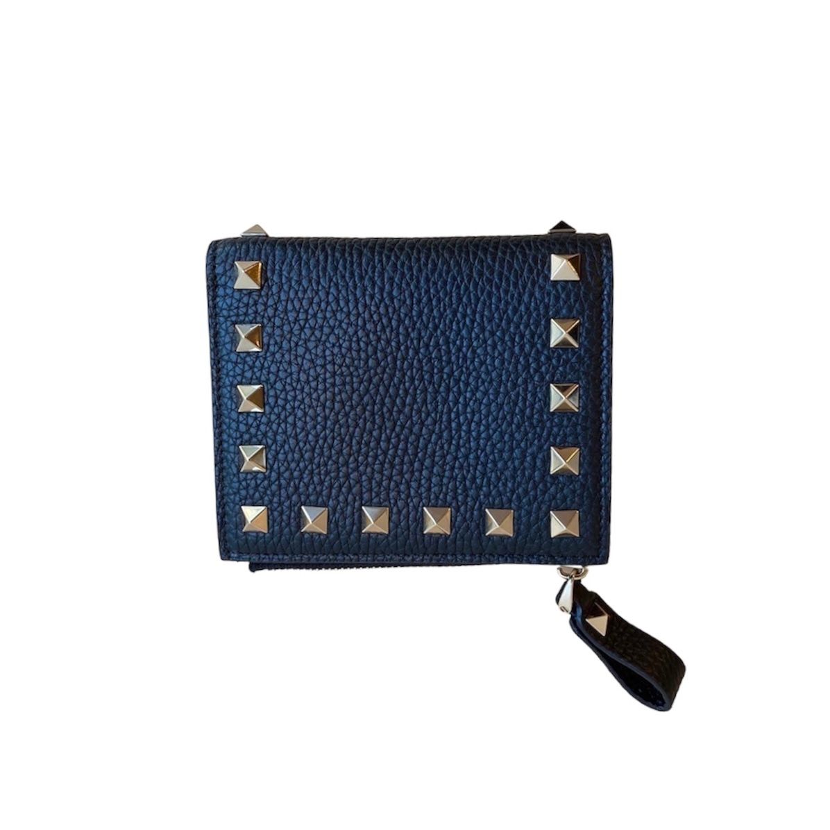 Rock studs grained calfskin small wallet / ミニ財布 / 二つ折り / ロックスタッズ / レザー / カーフレザー / ブラック