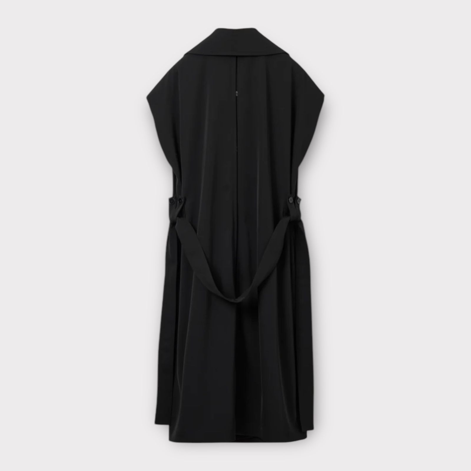 Triacetate sleeveless trench coat / スリーブレス トレンチコート / ブラック / 2025SS new