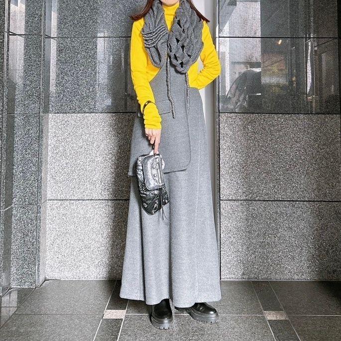 ONE-SHOULDER POCKET SKIRT / スカート / Aラインシルエット / レディース / グレー