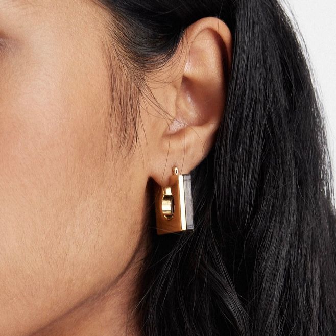 Rond Carre earrings イヤリング / ロンド・カレ / 木製 / ブラウン / 24aw
