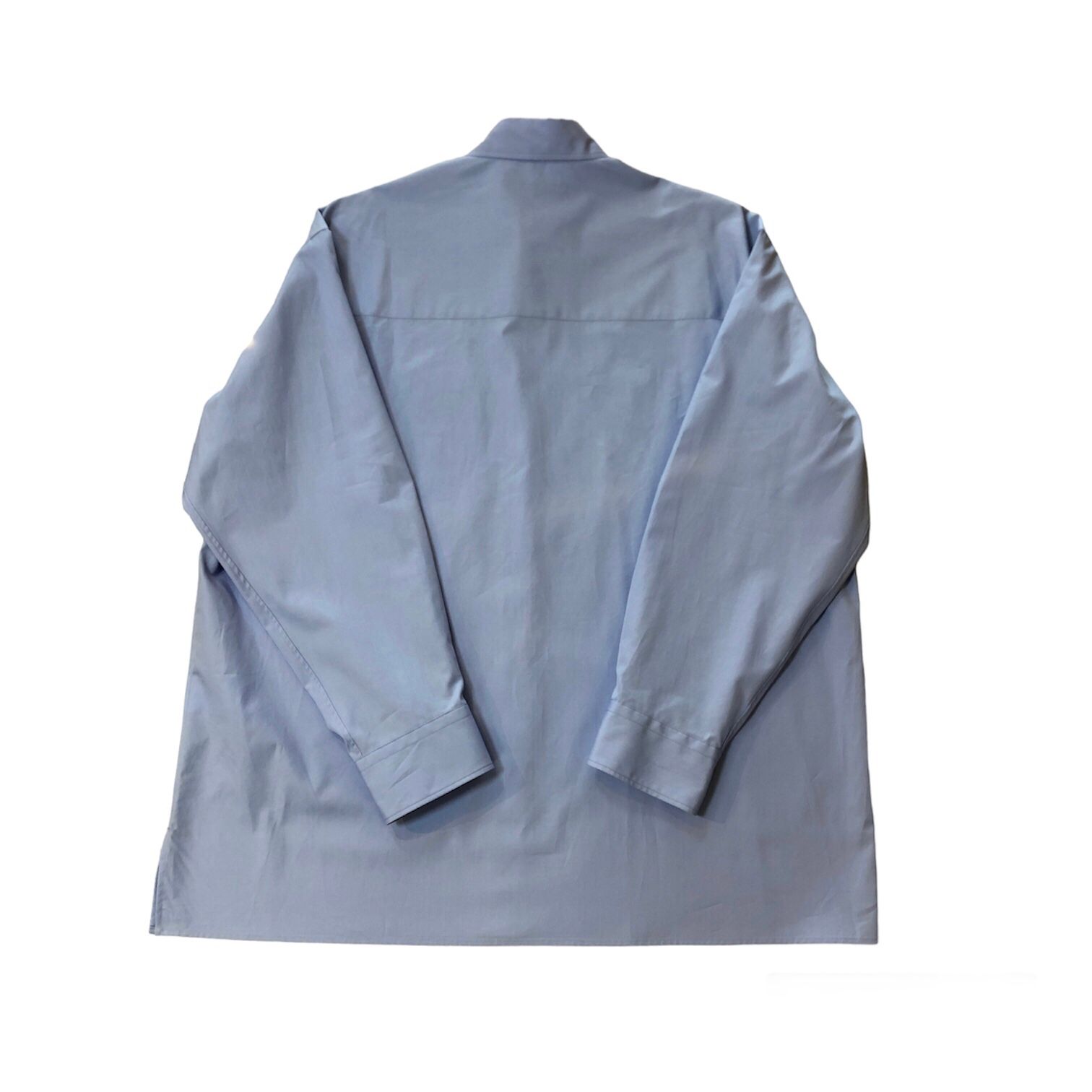 Broad box pleated sleeve shirt/シャツ/サックスブルー/メンズ