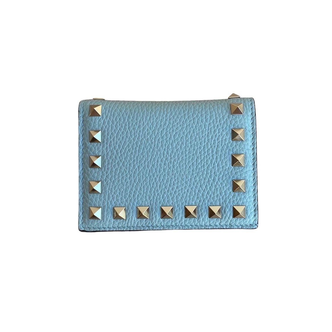 Rock studs grained calfskin small wallet / ミニ財布 / 二つ折り / ロックスタッズ / レザー / カーフレザー / ライトグリーン