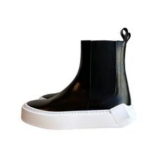 Chelsea cubics sneaker / スニーカー / ショートブーツ / チェルシーブーツ / レザー / ブラック / ホワイト