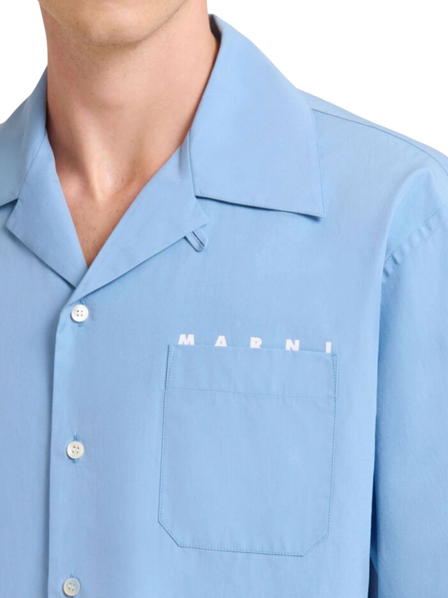 オーガニックポプリン製 オープンシャツ、コンシールロゴ入り/ 2026SS NEW