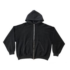 ジップアップ HOODIE ミディアムフィット/ ブラック /ユニセックス