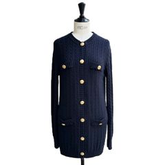 ケーブルニットカーディガン / コットン製 / ネイビー / 24AW NEW