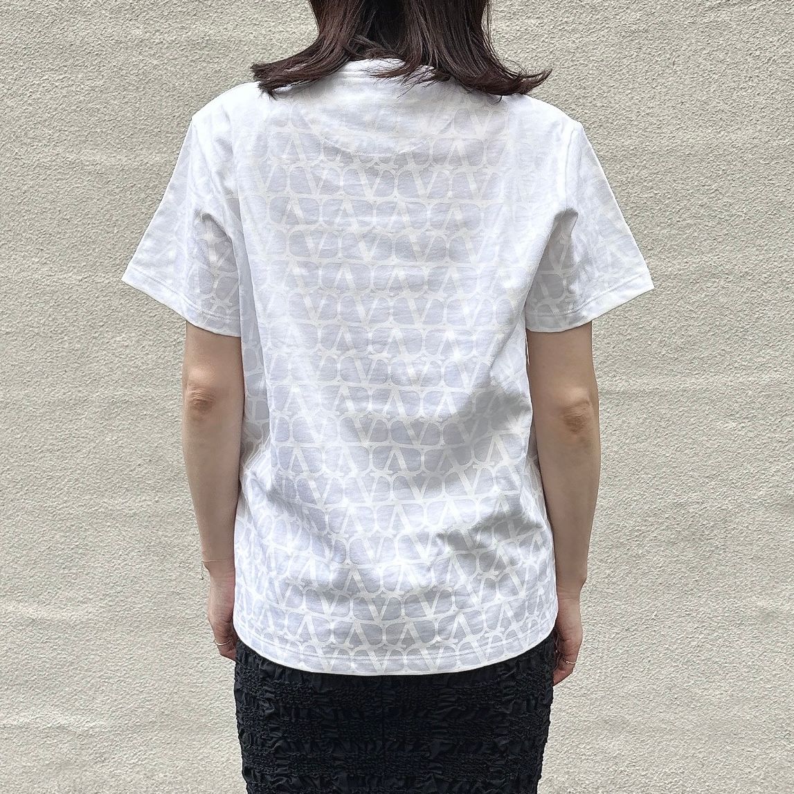 関税送料込◆Valentino◆Toile Iconographe Tシャツ Vロゴ Valentino Garavani Toile Iconographe-pattern Top | Blue
