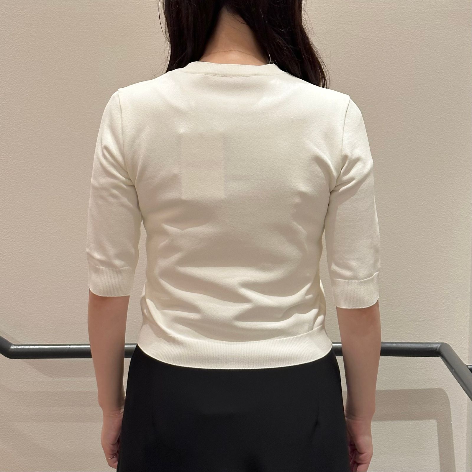 Crepe tulle short sleeves tops / トップス / チュール / ショートスリーブ / リボン / オフホワイト