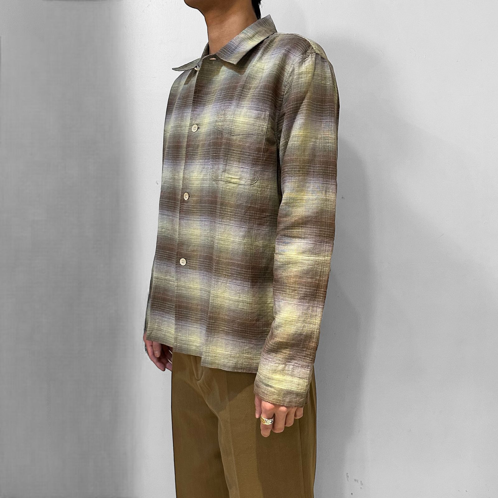 OUR LEGACY - BOX SHIRT /MURKY STATIC SUMMER WEAVE /チェックシャツ 