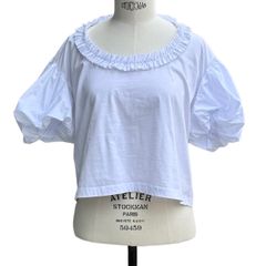 パフスリーブ フリルTシャツ / ホワイト / ウィメンズ