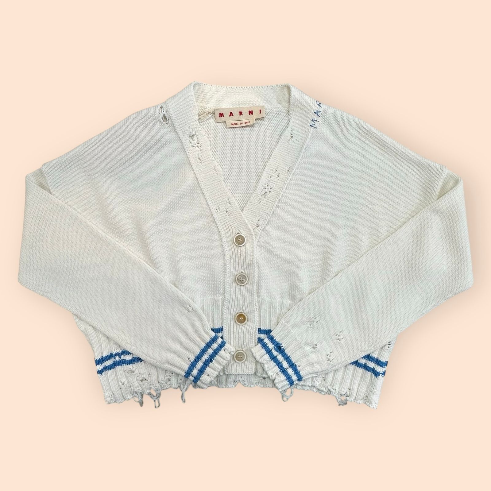 ディシェベルト調 コットン製 カーディガン / ホワイト / 25aw new