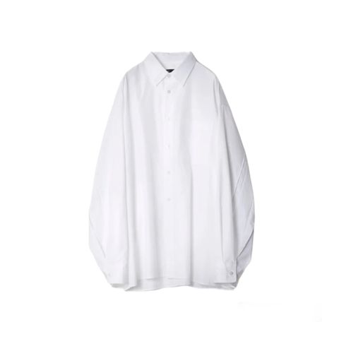Broad box pleated sleeve shirt/シャツ/ホワイト/メンズ