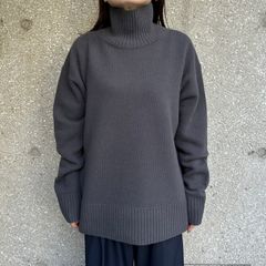 stand neck sweater / ニット / タートルネックセーター / ダークグレー