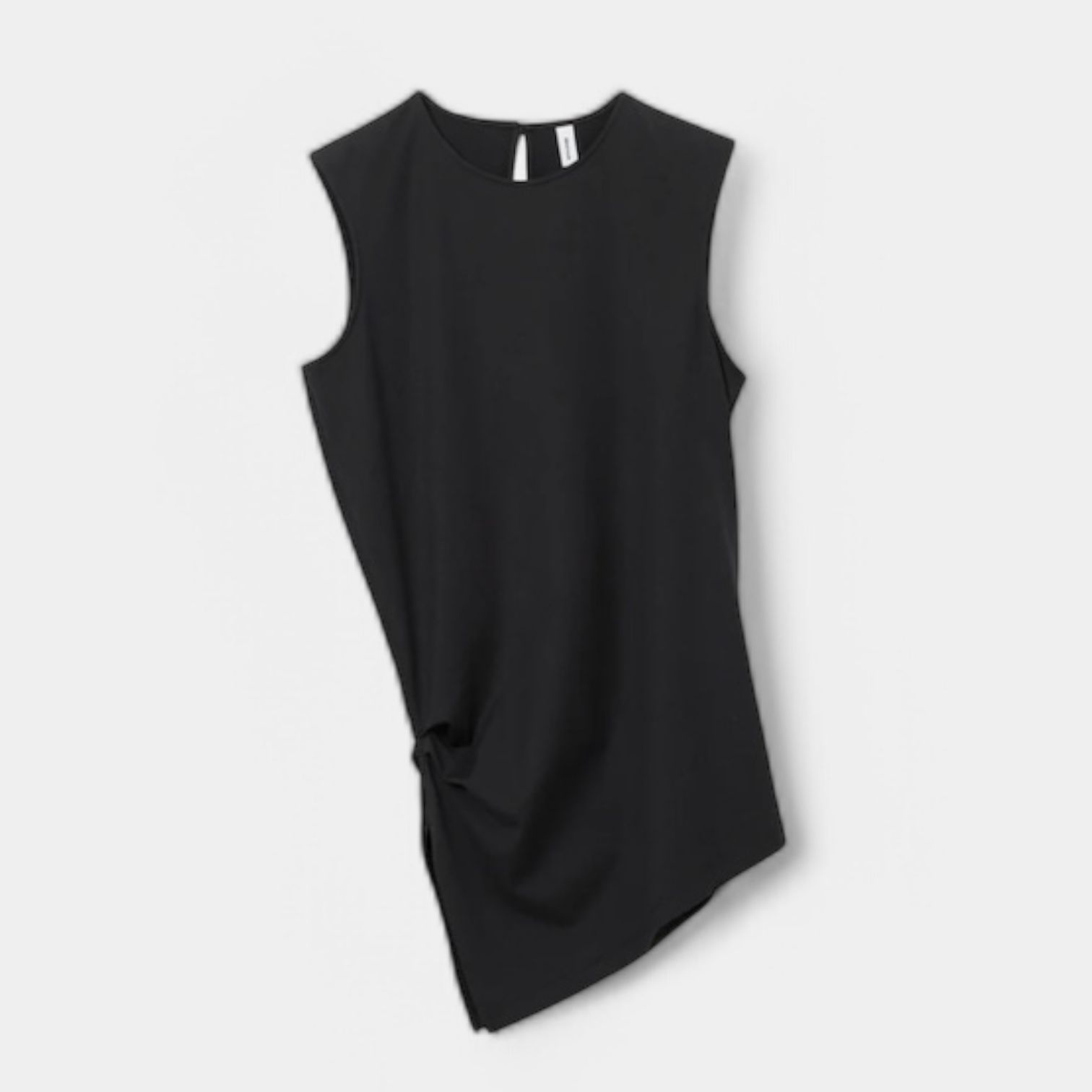 Organic cotton cross jersey tuck sleeveless top / オーガニックコットン クロスジャージータック ノースリーブトップ / ブラック / 2025SS new