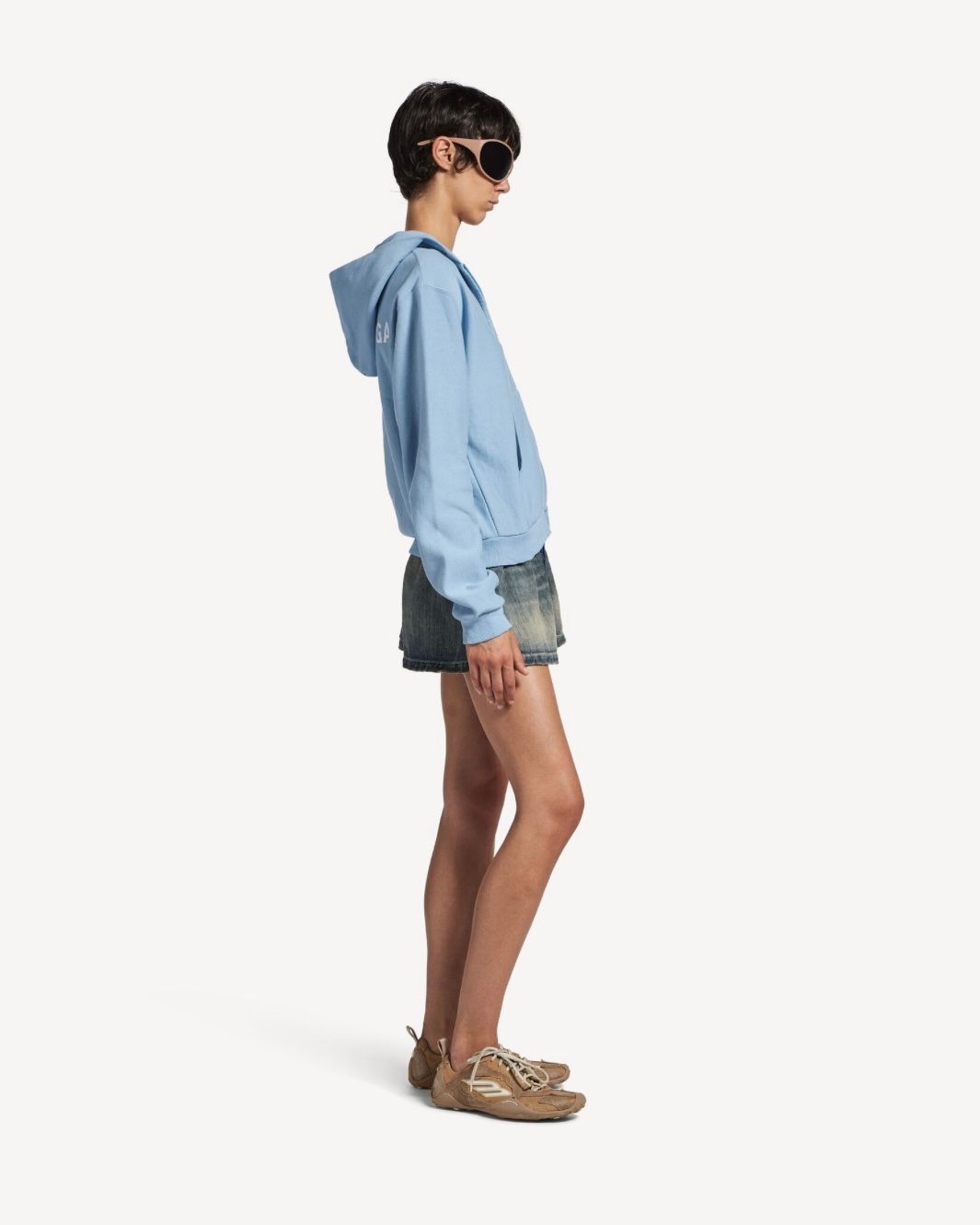 BALENCIAGA BACK ジップアップ フーディー レギュラーフィット / ウィメンズ / ウェア / スウェットシャツ＆フーディー / ブルー/ホワイト / 2026SS NEW