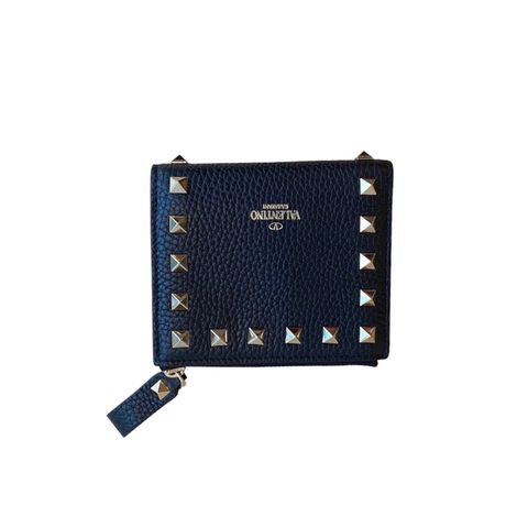 Rock studs grained calfskin small wallet / ミニ財布 / 二つ折り / ロックスタッズ / レザー / カーフレザー / ブラック