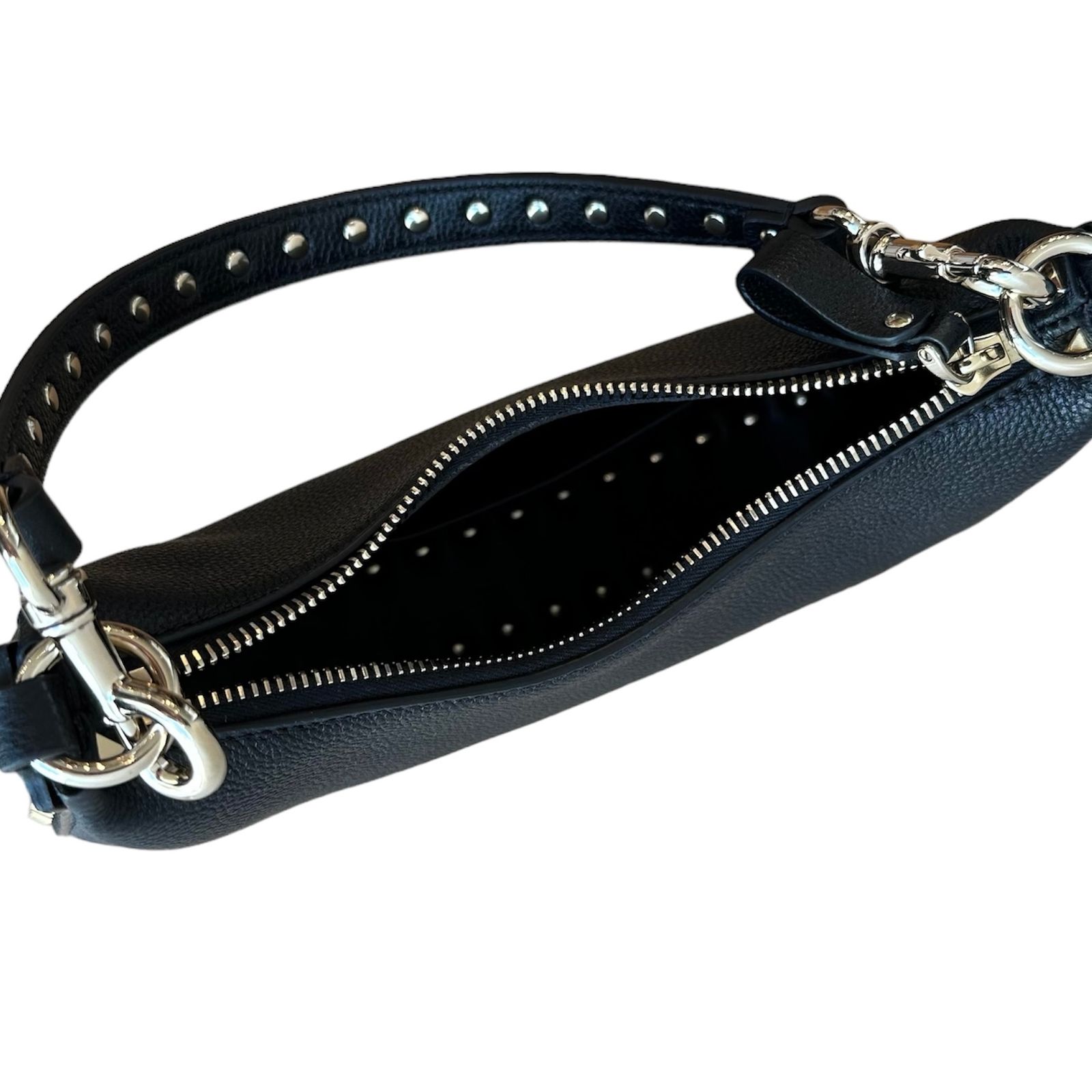 Rock studs grained Calfskin hobo bag / バッグ / ショルダーバッグ / ハンドバッグ / 2way / ロックスタッズ / ブラック