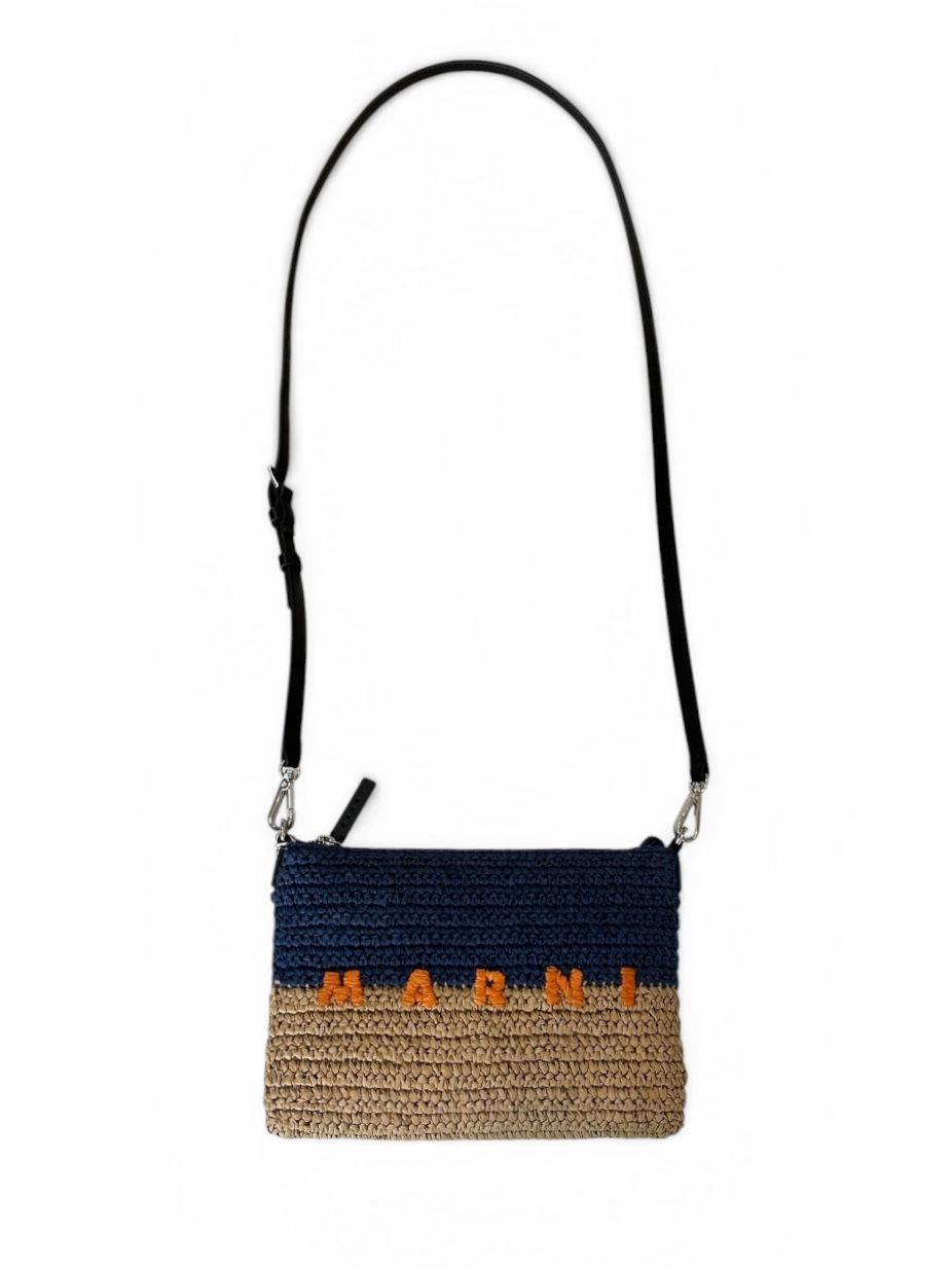 ツートンラフィア/ロゴ入り/ミニショルダーバッグ/ 2026SS NEW