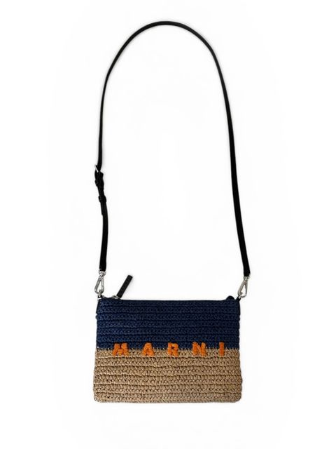 ツートンラフィア/ロゴ入り/ミニショルダーバッグ/ 2026SS NEW