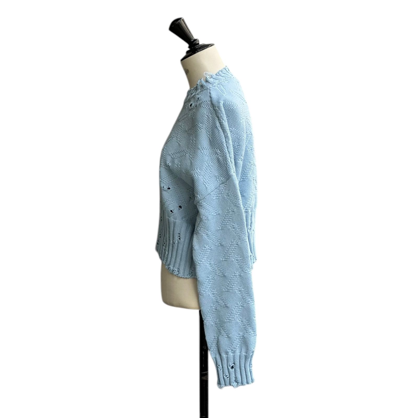 クロップド ダメージニット / ライトブルー / 25SS new