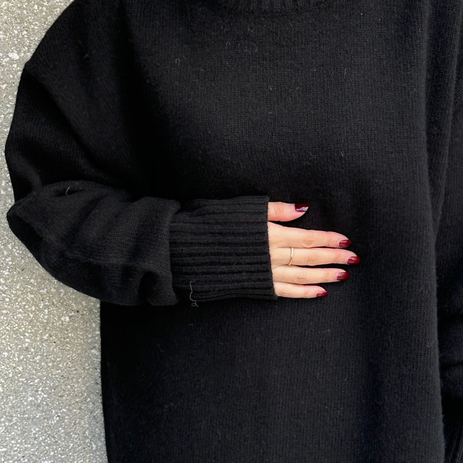 stand neck sweater / ニット / タートルネックセーター / ブラック
