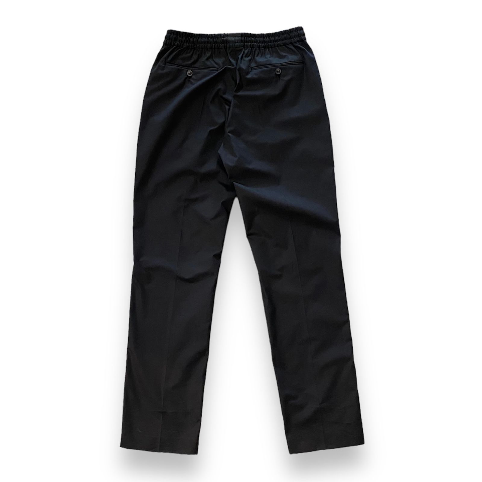 Drawstring shirring pants / シャーリングパンツ / ウエスト紐 / コットン / メンズ / ブラック