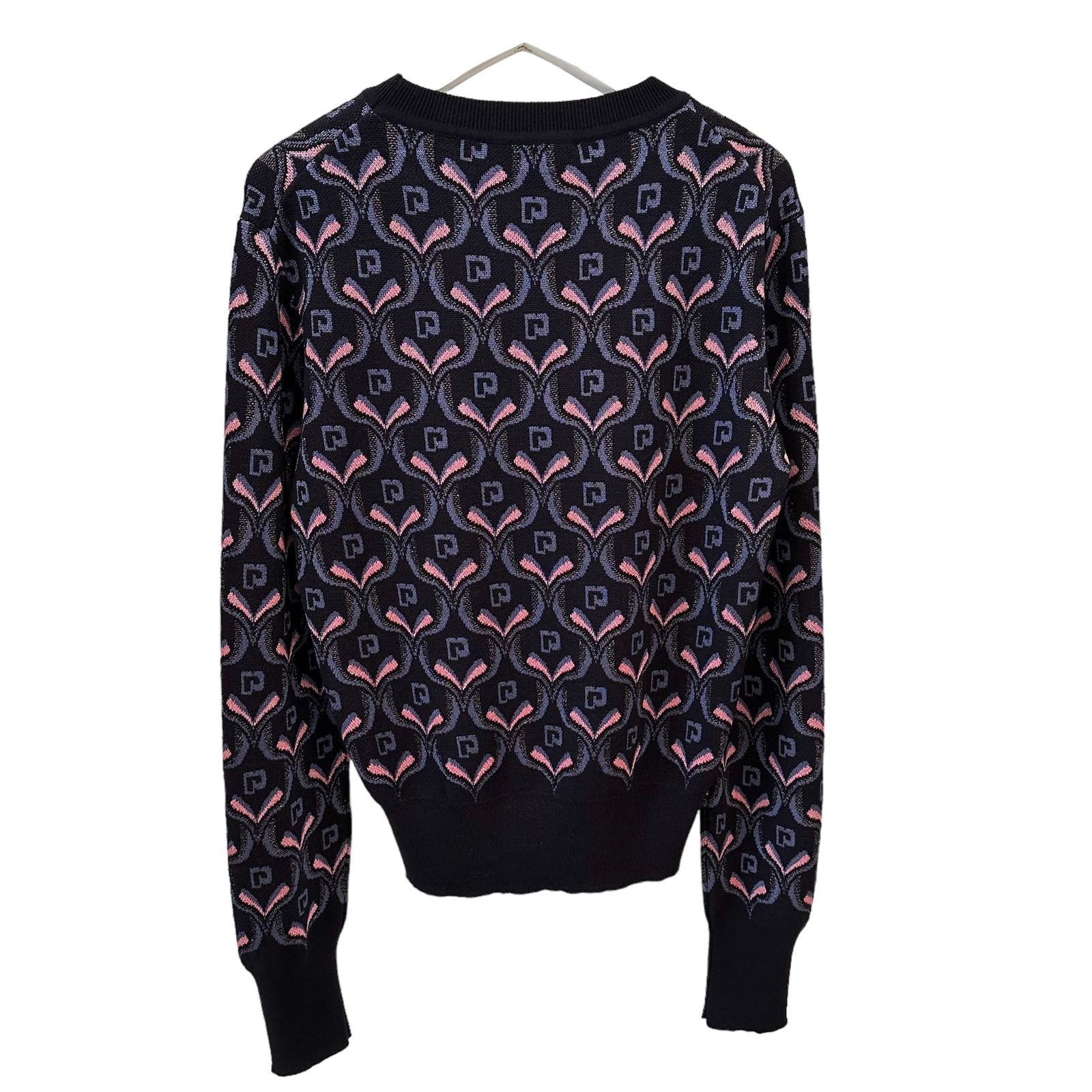 ラバンヌ（パコ ラバンヌ） / Rabanne r logo peacock feather print sweater / セーター / 孔雀の羽 / ネイビー