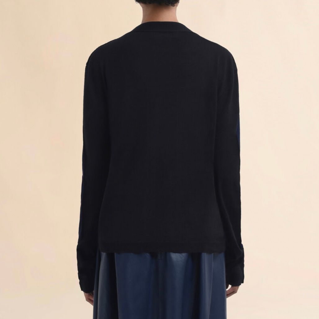 シルク＆ウール混カーディガン / ネイビー / 25aw new
