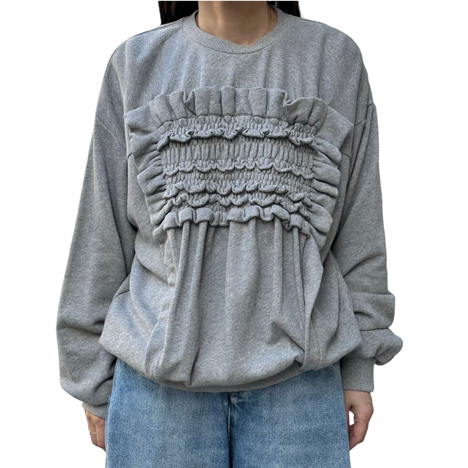 cecilie bahnsen Tシャツ グレー M Cecilie Bahnsen シャーリング Tシャツ | グレー | FARFETCH JP