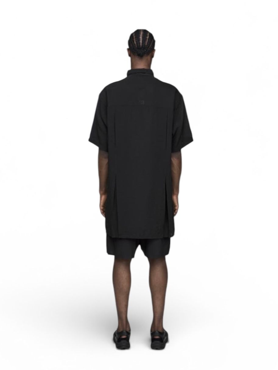 Y-3 PLACED GRAPHIC SHORT SLEEVE LONG SHIRT/ Y-3 プレイスト グラフィック ショートスリーブ ロングシャツ/ BLACK/ 2026SS NEW