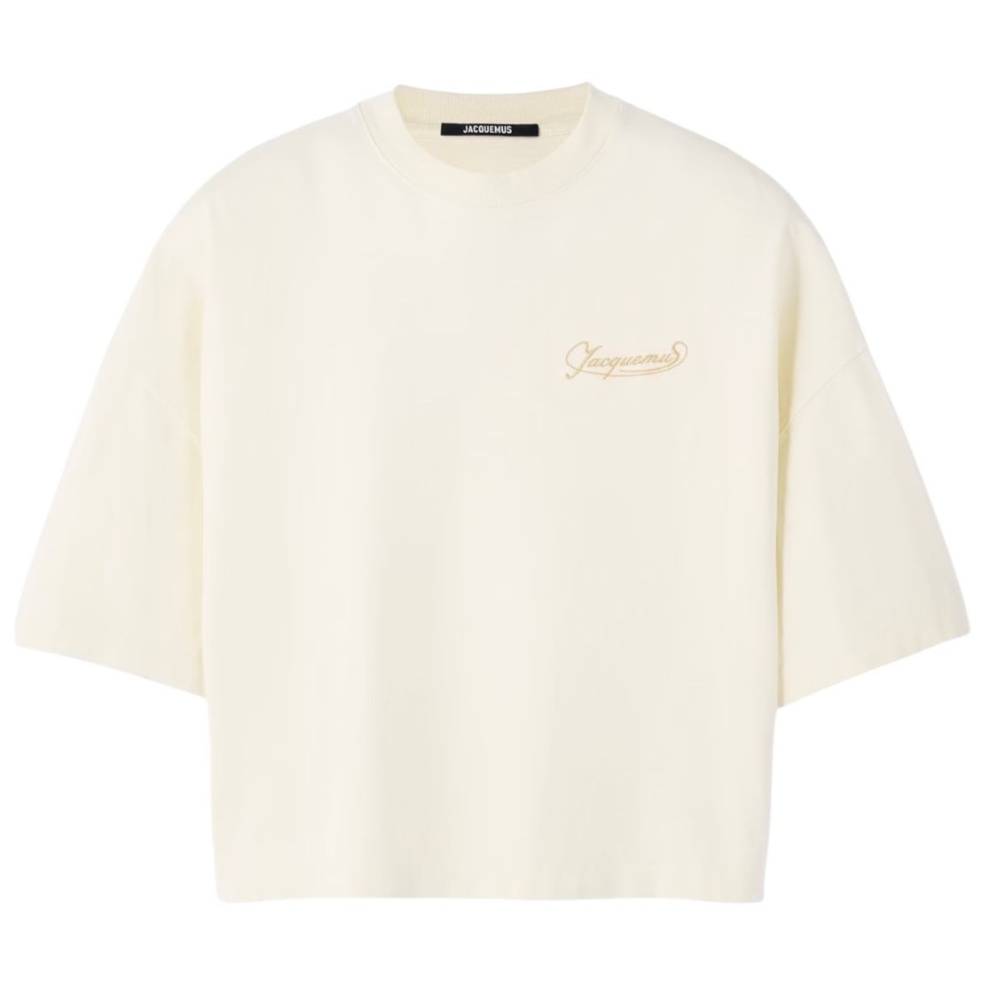 ★関税込★ JACQUEMUS ロゴ刺繍 ボクシーTシャツ JACQUEMUS - Corto Tシャツ 刺繡入りボクシーTシャツ / ライト