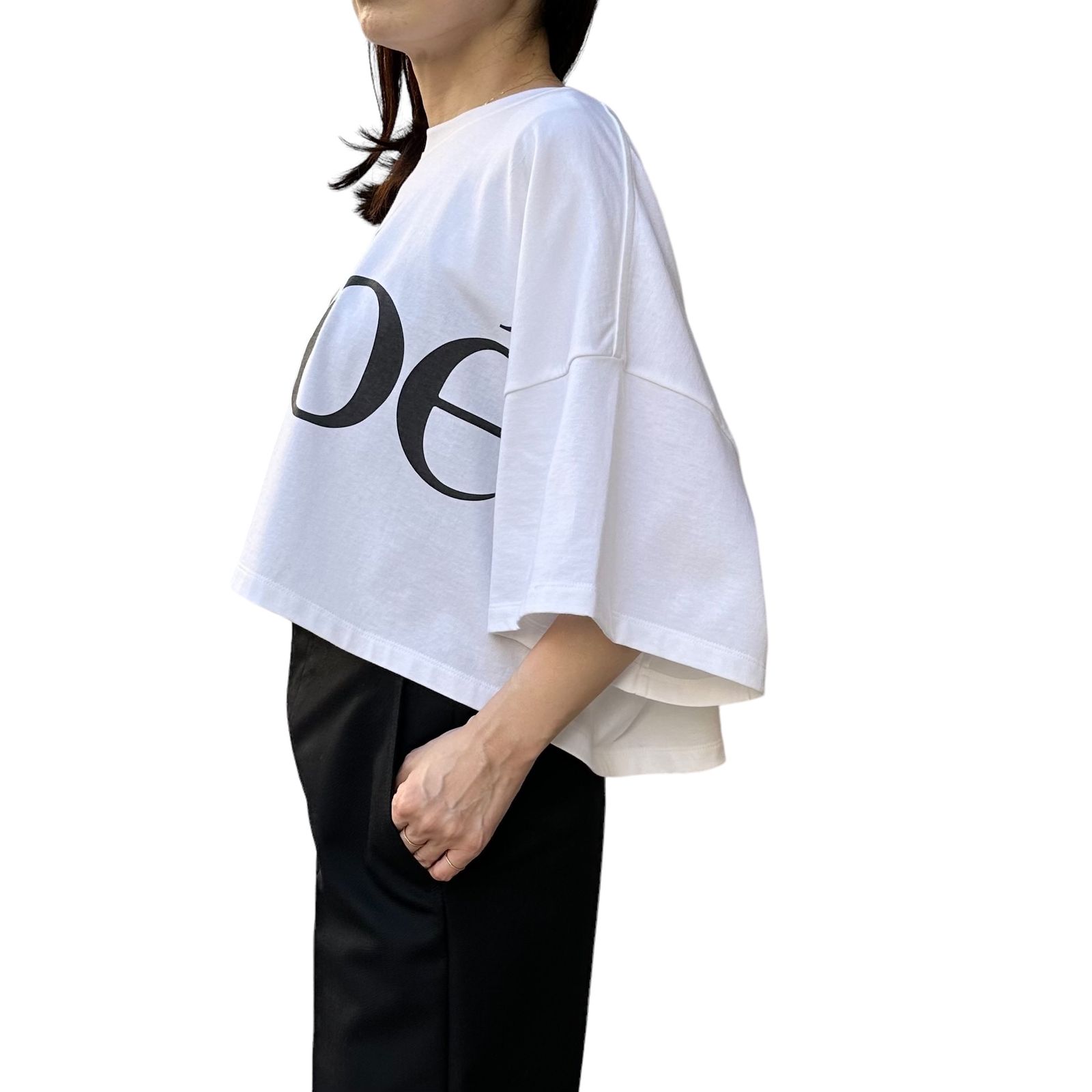 Chloe ♪ コットンジャージー クロップド ロゴTシャツ Chloé コットンジャージー製クロップドボクシーロゴTシャツ