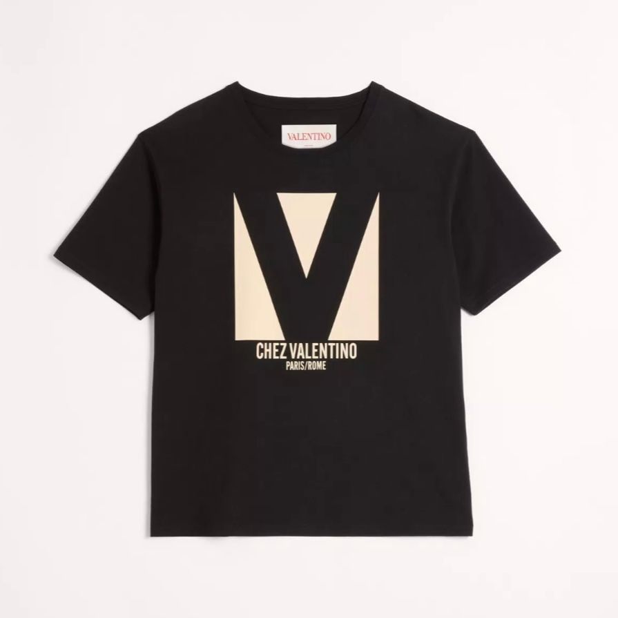 VALENTINO - プリント コットン Tシャツ / ブラック / ユニセックス / 2025ss new | LATIN EVE