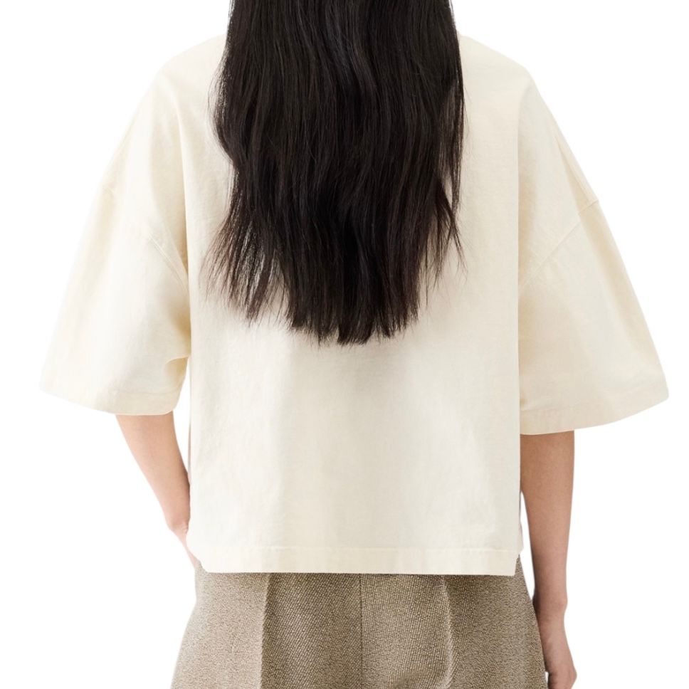Corto Tシャツ 刺繡入りボクシーTシャツ / ライトイエロー / 25aw new