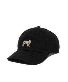 DAD DOG CAP (BLACK) / ロゴ刺繍 ダッドキャップ。