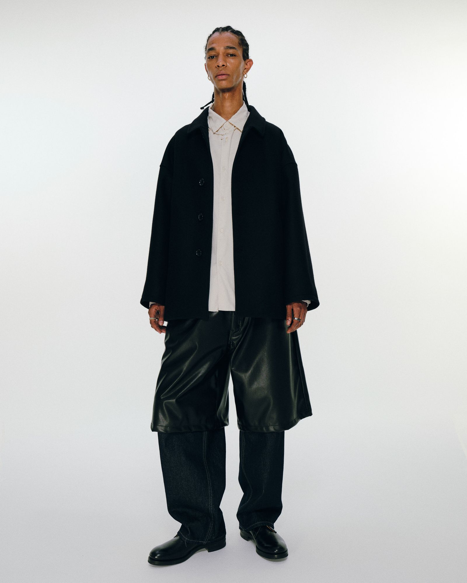 COOTIE PRODUCTIONS - Wool Melton Short Coat (BLACK) / メルトン ショート コート |  LOOPHOLE