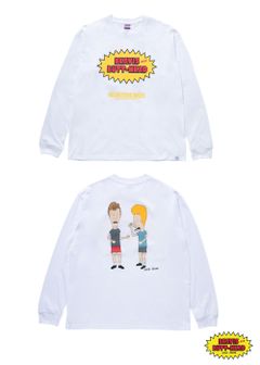 L/S PRINT T "BEVIS AND BUTT-HEAD" (WHITE) / ビーバス&バットヘッド コラボ ロンTee