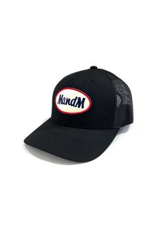 RETRO TRUCKER MESH CAP (BLACK) / ワッペン メッシュキャップ