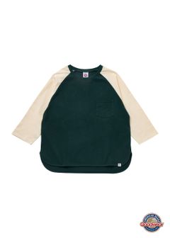 3/4 SLEEEVE BASEBALL TEE "BABE" (GREEN) / グッドウェア コラボ ベースボールTee
