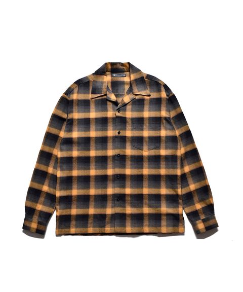 C.R Flow Ombre Check Open Collar L/S SH  (YPT) / オンブレチェック オープンカラーシャツ