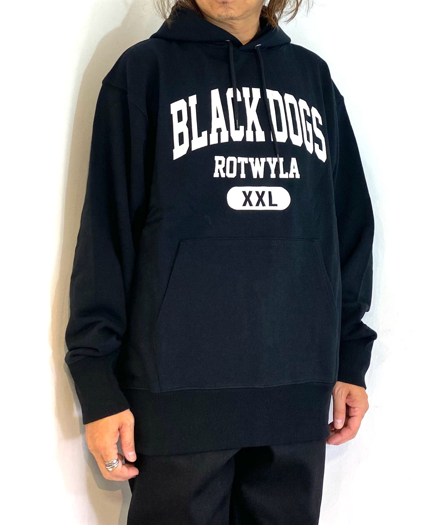 【ラスト1点】BD XXL PARKA (BLACK) / プリント スウェットパーカー