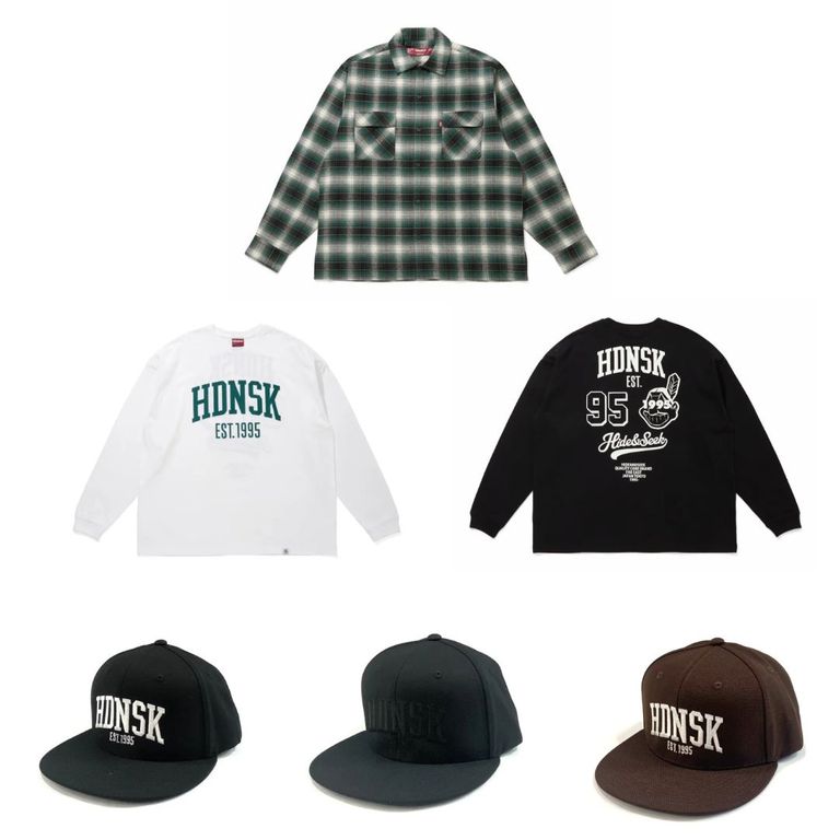 HIDE AND SEEK 新作販売告知 / 初秋に向けチェックしておきたいシャツやロンT、キャップが入荷。