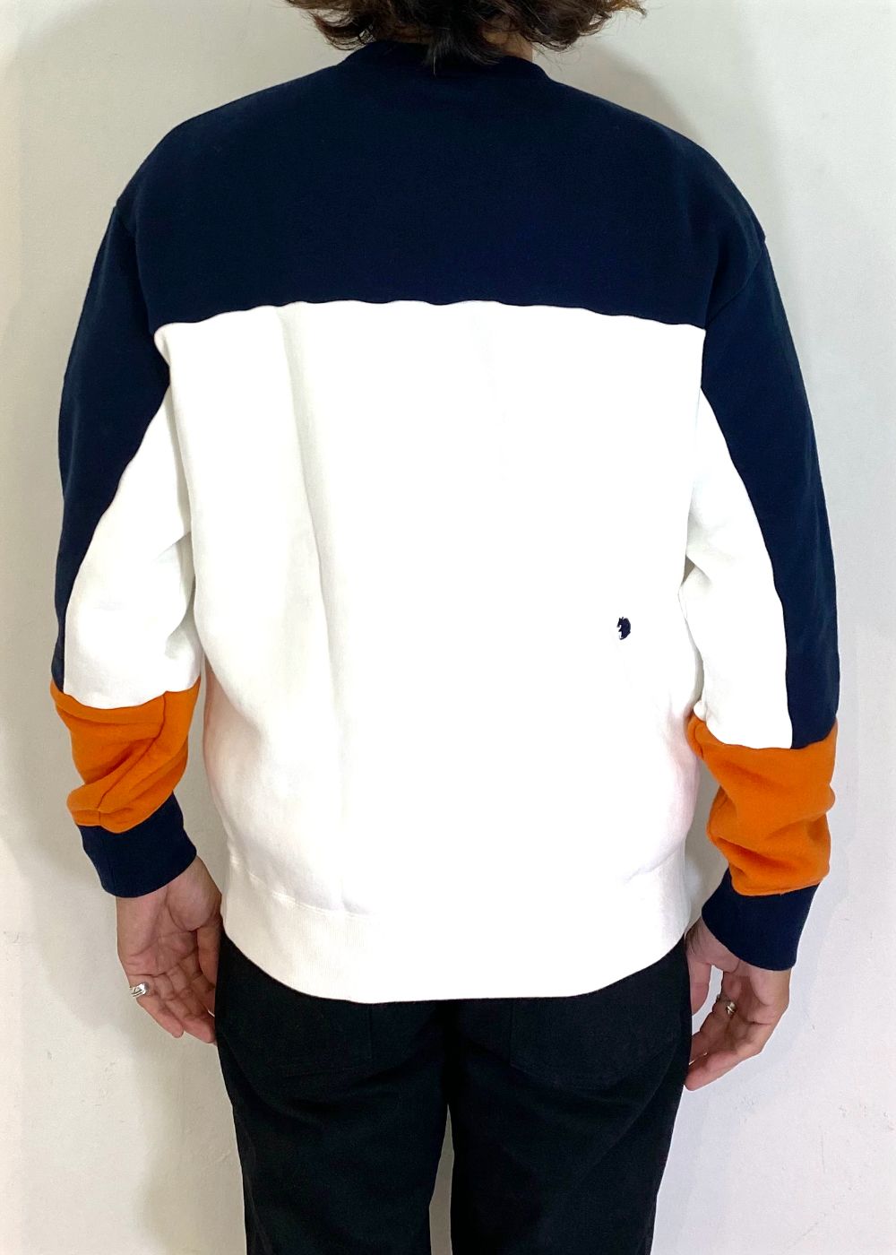 RATS - CROSS CUT CREW NECK SWEAT (NAVY) / 配色切り替え クルー ...