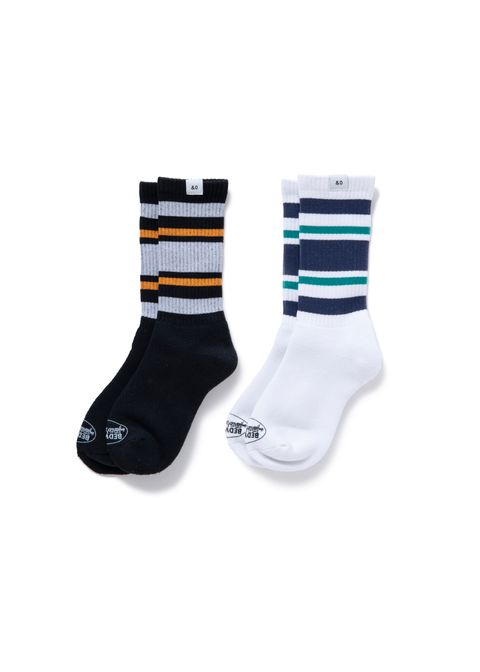 2 Pcs LINE SOCKS "LARRY" (NAVY) / 2パック ラインソックス